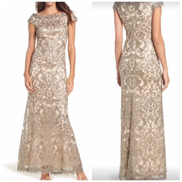 Tadashi Shoji Dresses & Skirts - TADASHI SHOJI LACE OFF THE SHOULDER GOWN DRESS